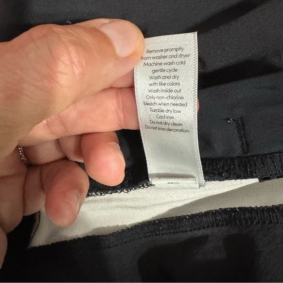 Athleta straight wide leg pant black striped size 10 - Picture 7 of 7